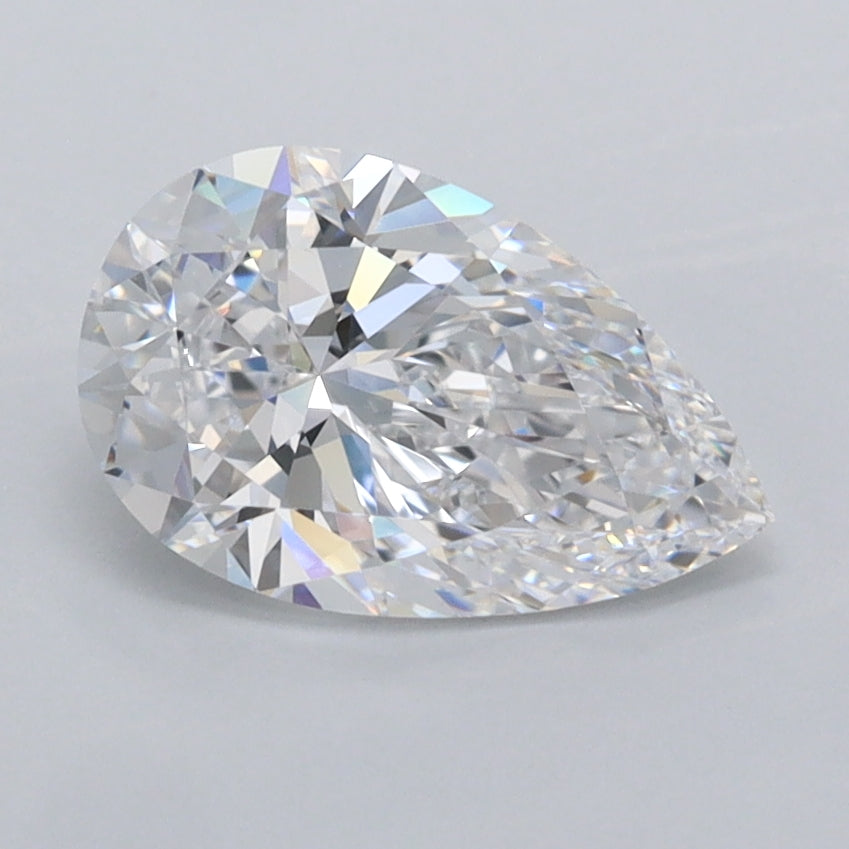 1.00 Carat Pear Shaped, Excellent Cut, D Color, FL Clarity, IGI Certified Lab Grown Diamond