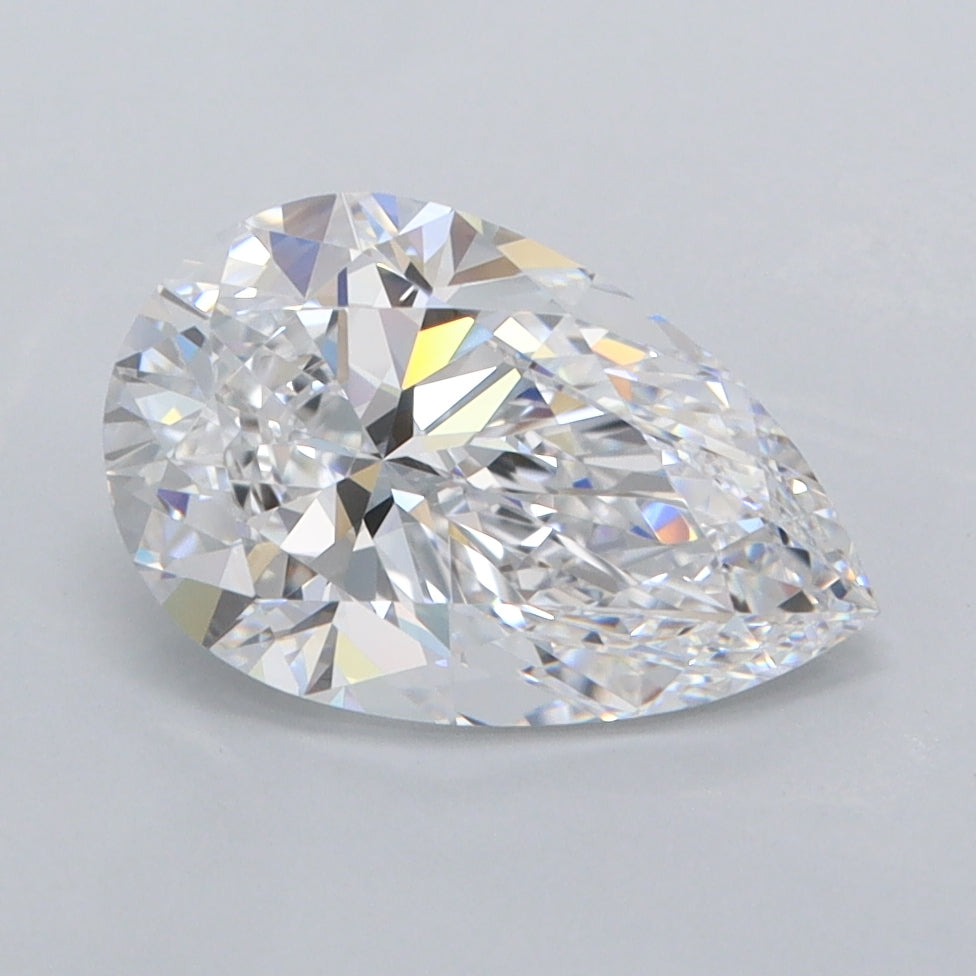 1.51 Carat Pear Shaped, Ideal Cut, D Color, FL Clarity, IGI Certified Lab Grown Diamond