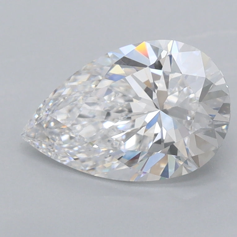 1.29 Carat Pear Shaped, Ideal Cut, D Color, FL Clarity, IGI Certified Lab Grown Diamond