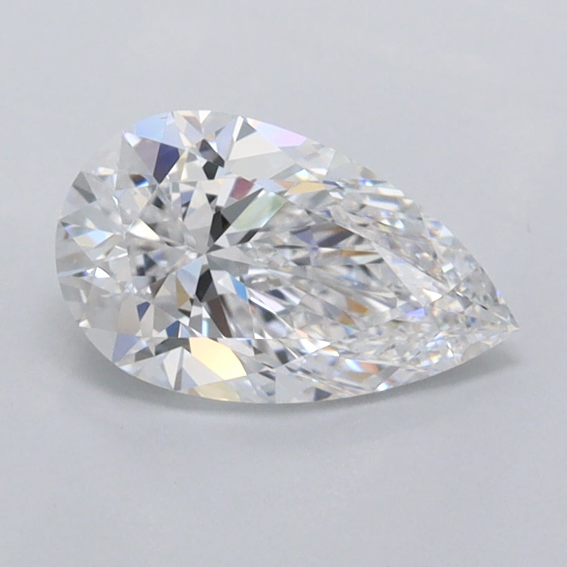 1.14 Carat Pear Shaped, Excellent Cut, D Color, FL Clarity, IGI Certified Lab Grown Diamond