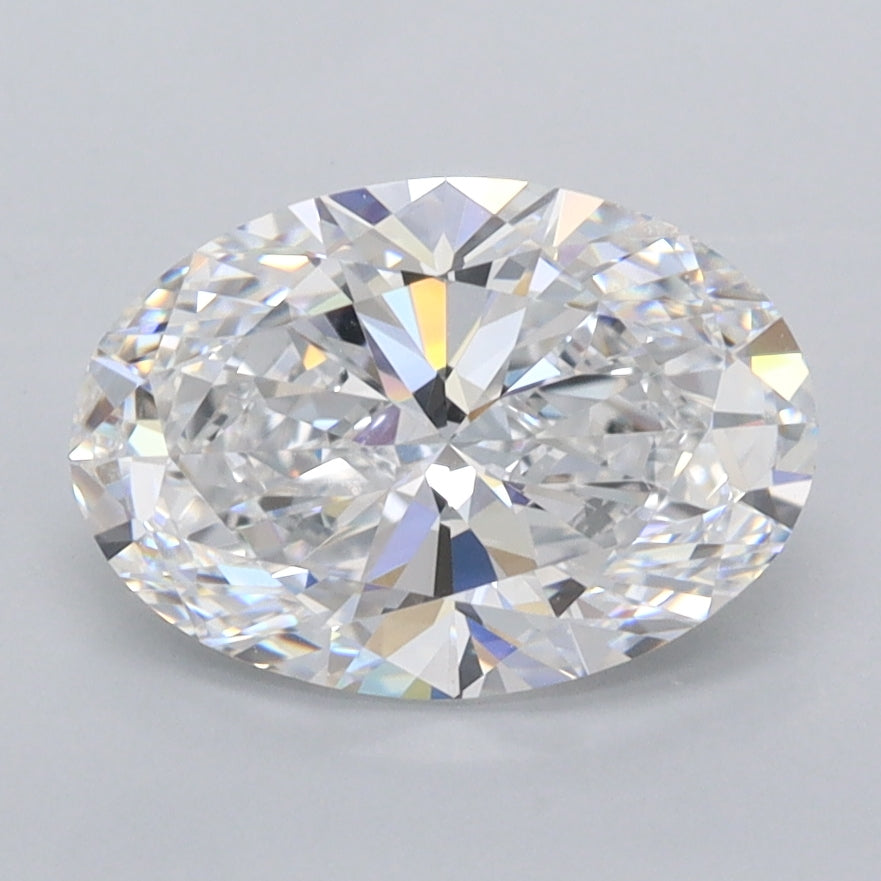 2.01 Carat Oval Shaped, Ideal Cut, D Color, FL Clarity, IGI Certified Lab Grown Diamond