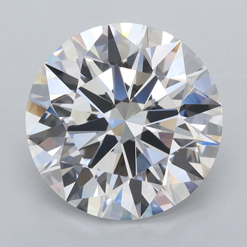 3.01 Carat Round Shaped, Ideal Cut, D Color, FL Clarity, IGI Certified Lab Grown Diamond