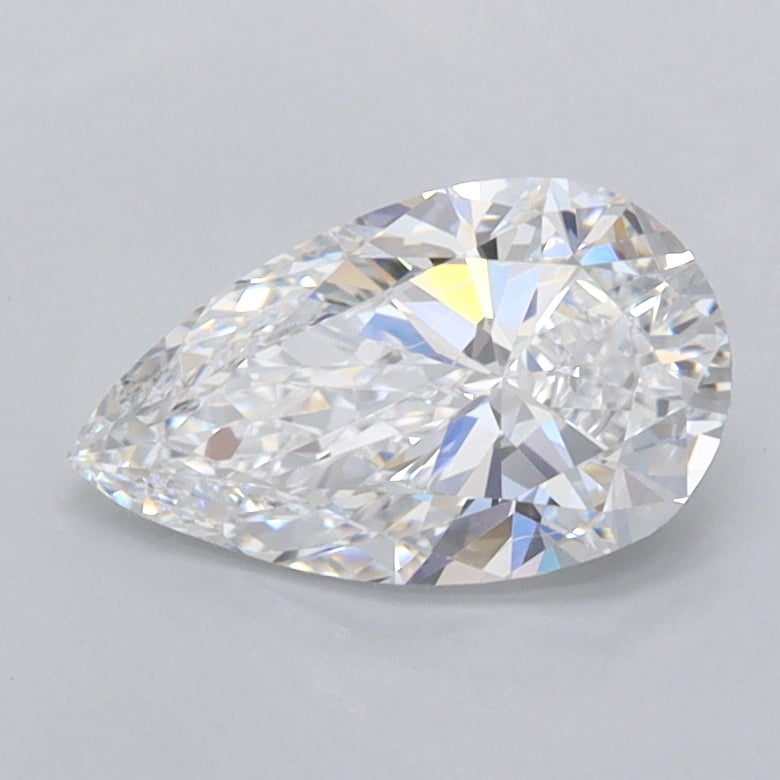 1.00 Carat Pear Shaped, Ideal Cut, D Color, FL Clarity, IGI Certified Lab Grown Diamond