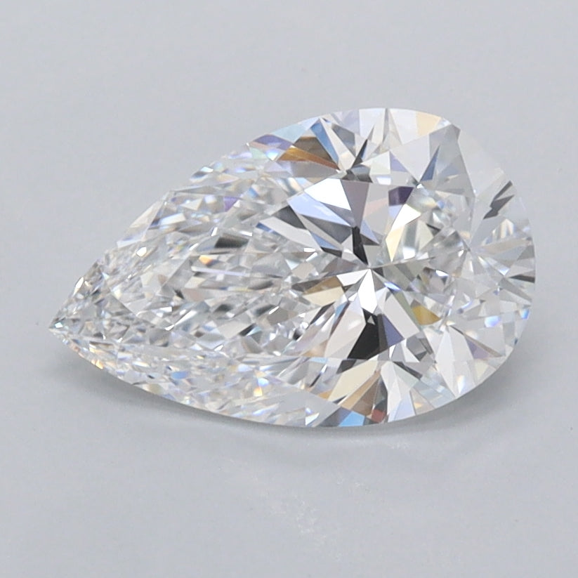 1.23 Carat Pear Shaped, Ideal Cut, D Color, FL Clarity, IGI Certified Lab Grown Diamond