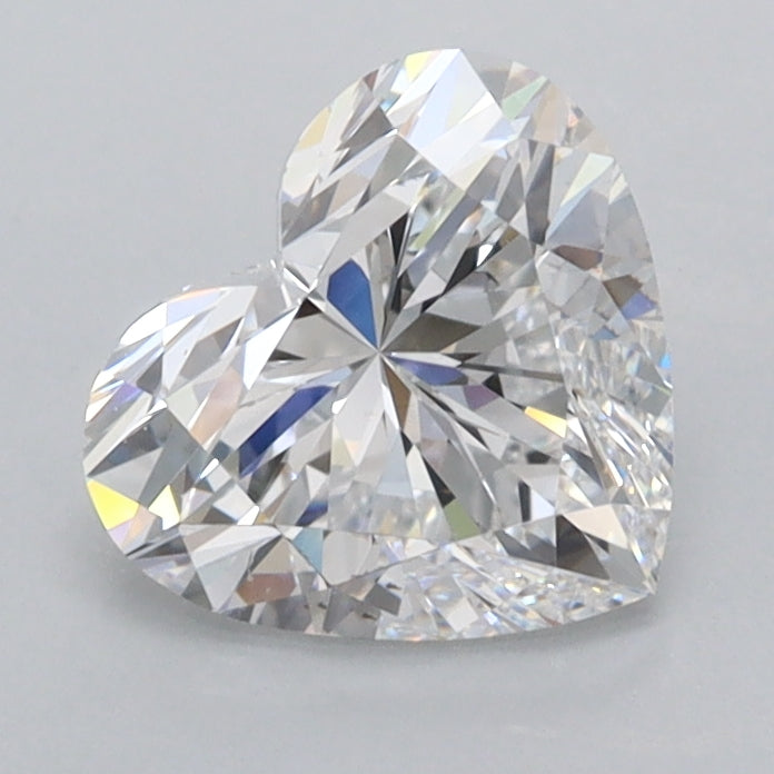 1.42 Carat Heart Shaped, Ideal Cut, D Color, FL Clarity, IGI Certified Lab Grown Diamond