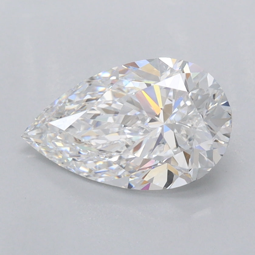 1.27 Carat Pear Shaped, Excellent Cut, D Color, IF Clarity, IGI Certified Lab Grown Diamond