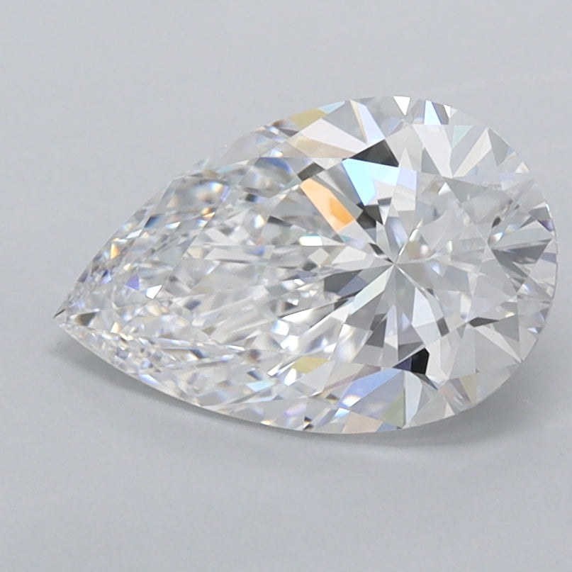 1.44 Carat Pear Shaped, Ideal Cut, D Color, FL Clarity, IGI Certified Lab Grown Diamond