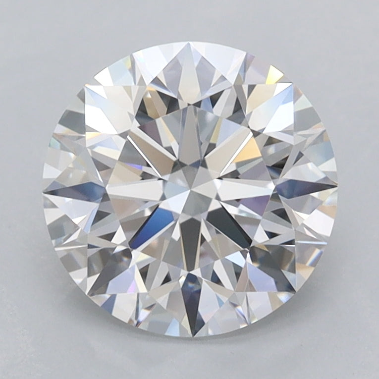 2.03 Carat Round Shaped, Ideal Cut, D Color, FL Clarity, IGI Certified Lab Grown Diamond