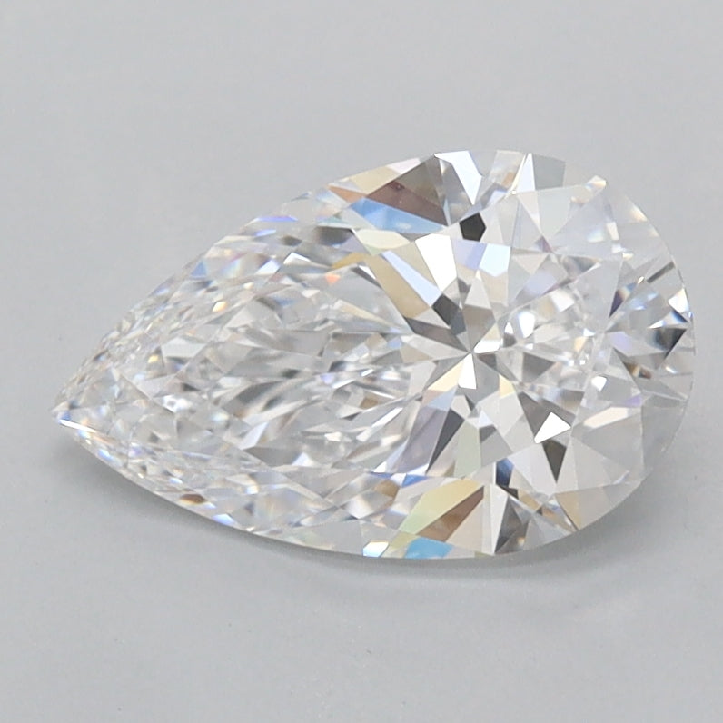 1.32 Carat Pear Shaped, Ideal Cut, D Color, FL Clarity, IGI Certified Lab Grown Diamond