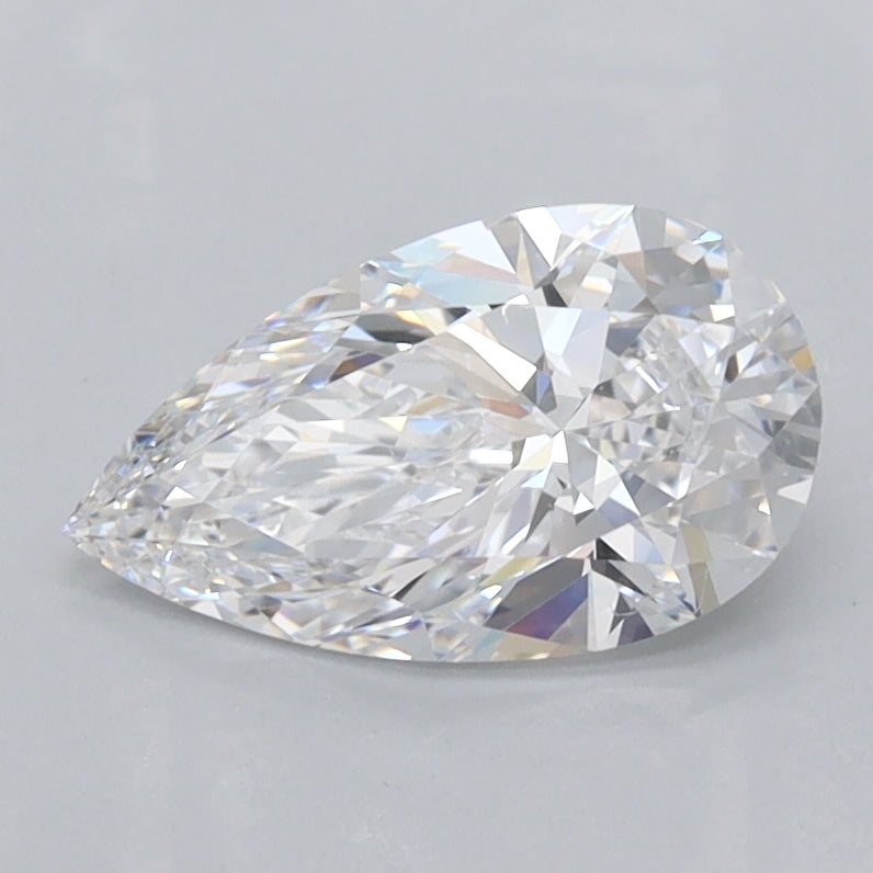 1.08 Carat Pear Shaped, Ideal Cut, D Color, FL Clarity, IGI Certified Lab Grown Diamond