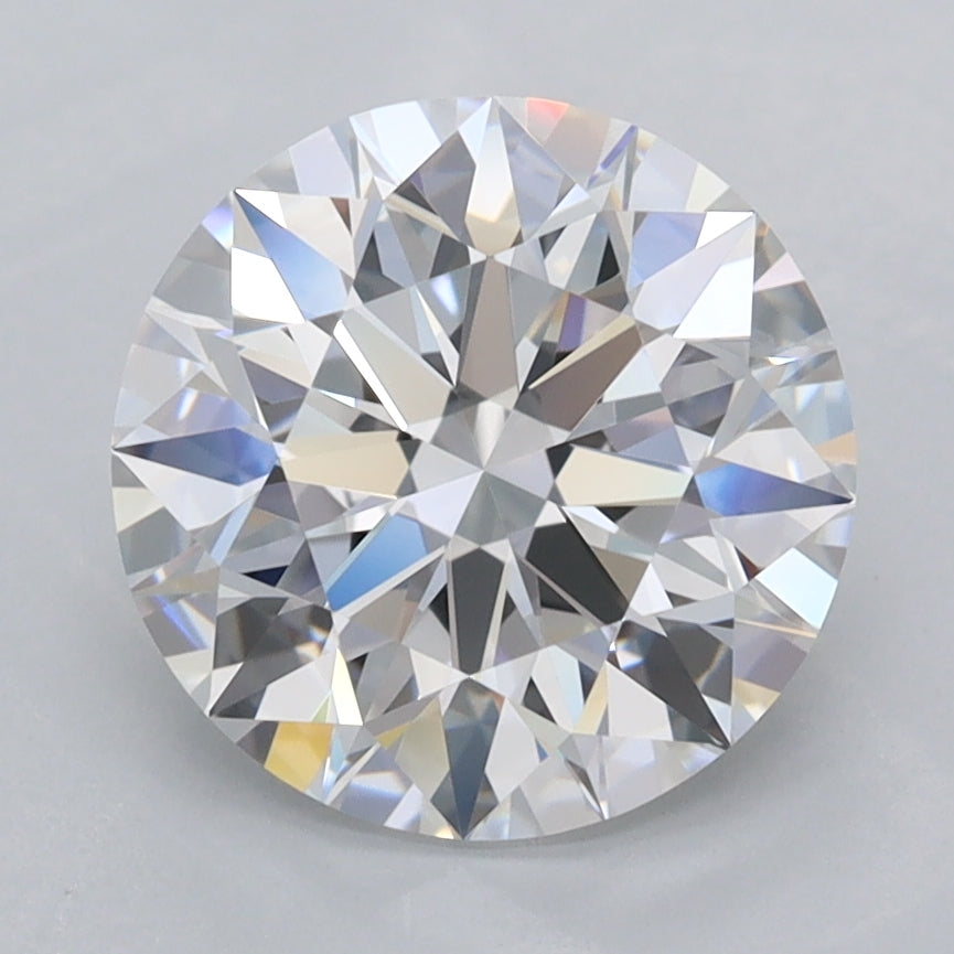 2.87 Carat Round Shaped, Ideal Cut, D Color, FL Clarity, IGI Certified Lab Grown Diamond