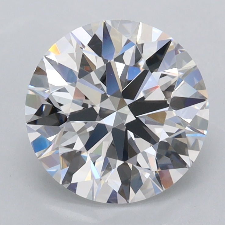 2.04 Carat Round Shaped, Ideal Cut, D Color, FL Clarity, IGI Certified Lab Grown Diamond
