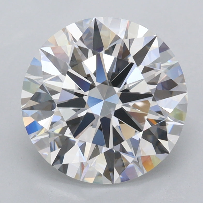 3.02 Carat Round Shaped, Ideal Cut, D Color, FL Clarity, IGI Certified Lab Grown Diamond