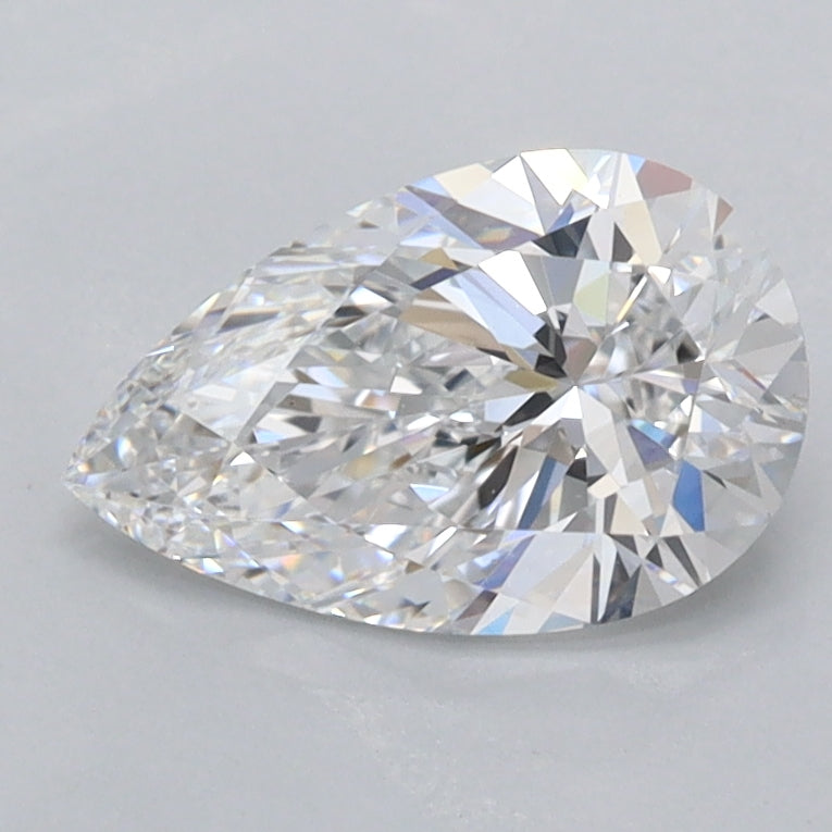 1.27 Carat Pear Shaped, Ideal Cut, D Color, FL Clarity, IGI Certified Lab Grown Diamond