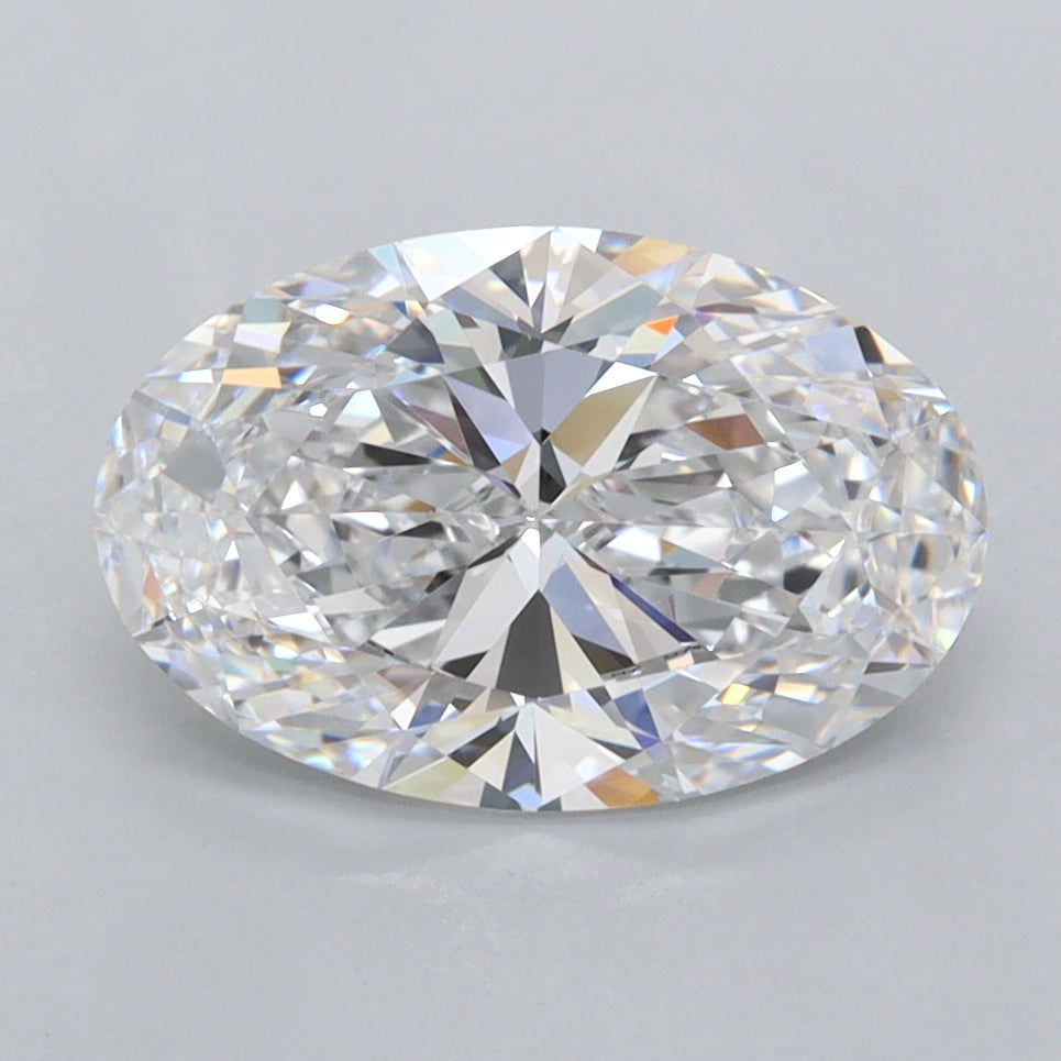 2.18 Carat Oval Shaped, Ideal Cut, D Color, FL Clarity, IGI Certified Lab Grown Diamond