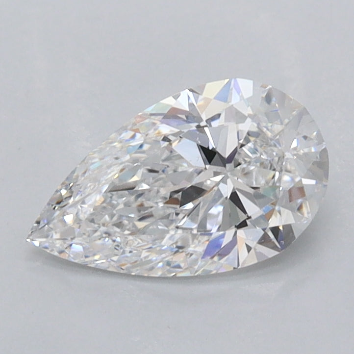 0.87 Carat Pear Shaped, Ideal Cut, D Color, VVS1 Clarity, IGI Certified Lab Grown Diamond