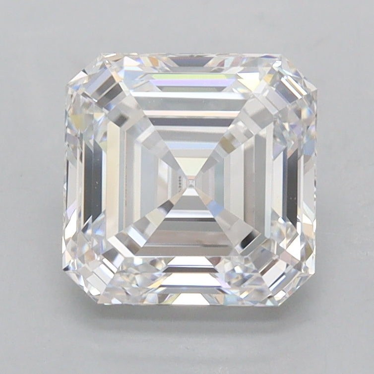 1.86 Carat Asscher Shaped, Ideal Cut, D Color, FL Clarity, IGI Certified Lab Grown Diamond