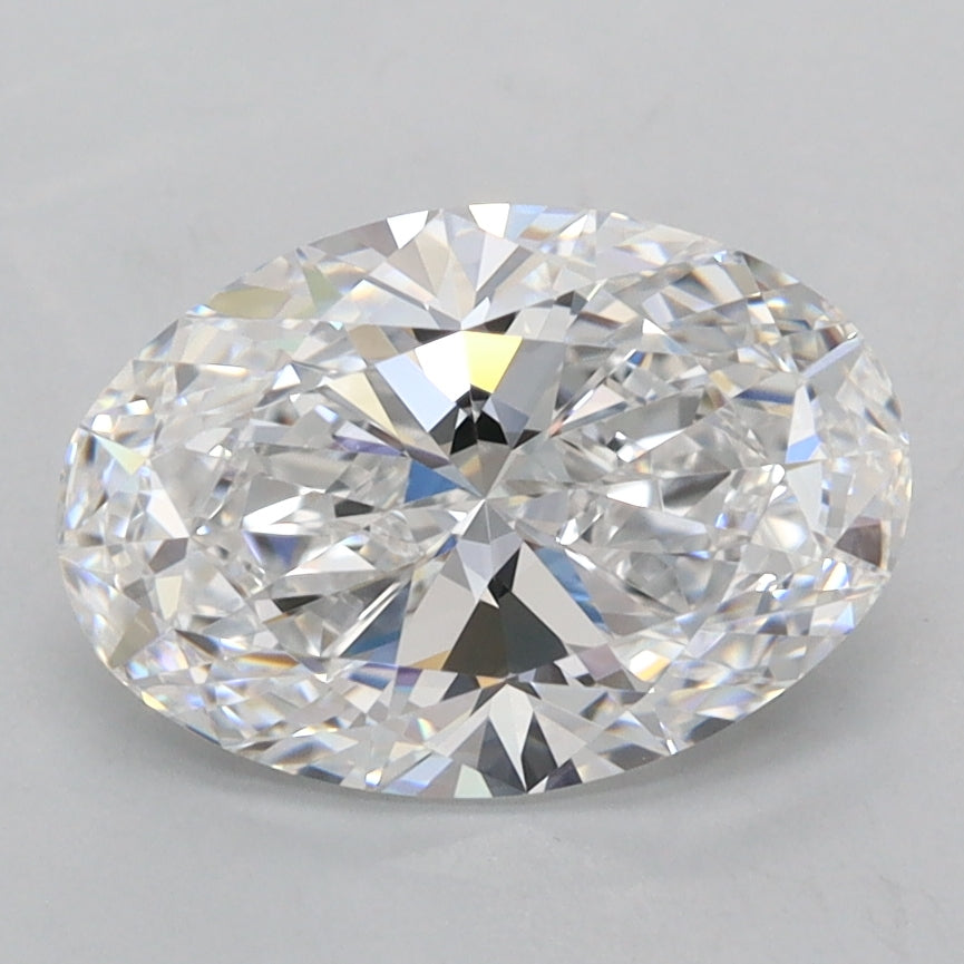 2.09 Carat Oval Shaped, Ideal Cut, D Color, FL Clarity, IGI Certified Lab Grown Diamond