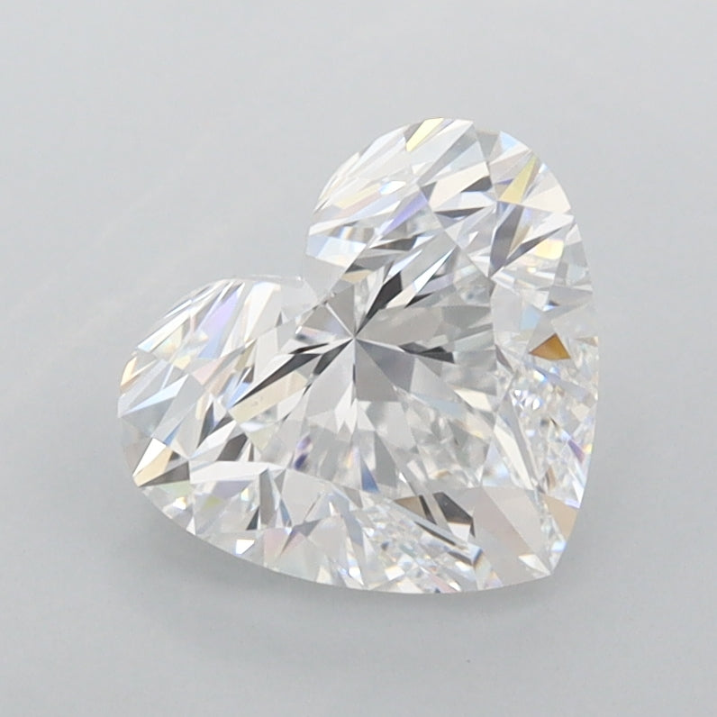 1.54 Carat Heart Shaped, Excellent Cut, D Color, FL Clarity, IGI Certified Lab Grown Diamond