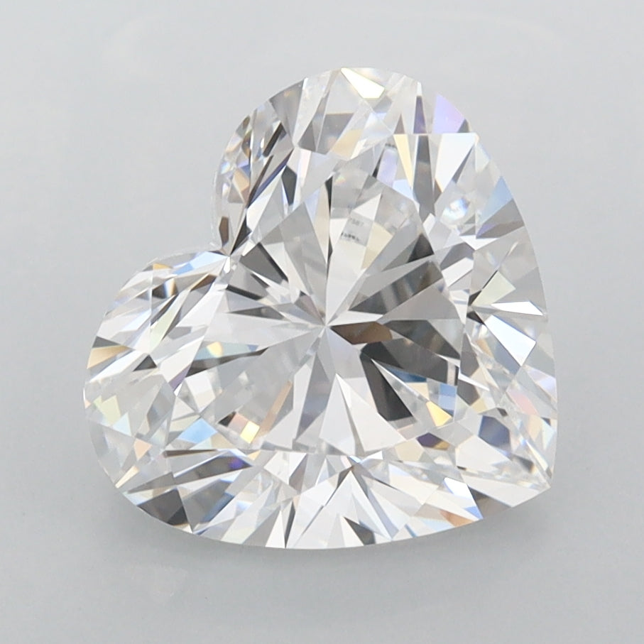 2.87 Carat Heart Shaped, Ideal Cut, D Color, FL Clarity, IGI Certified Lab Grown Diamond