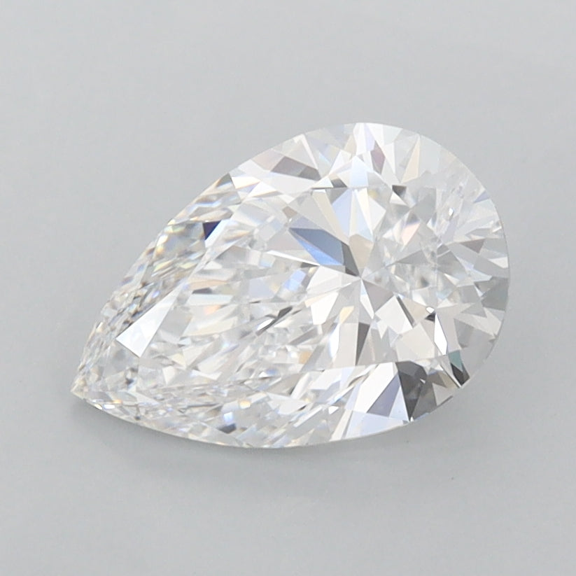 1.28 Carat Pear Shaped, Ideal Cut, D Color, FL Clarity, IGI Certified Lab Grown Diamond