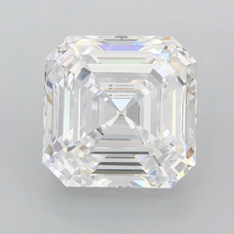 1.97 Carat Asscher Shaped, Ideal Cut, E Color, FL Clarity, IGI Certified Lab Grown Diamond