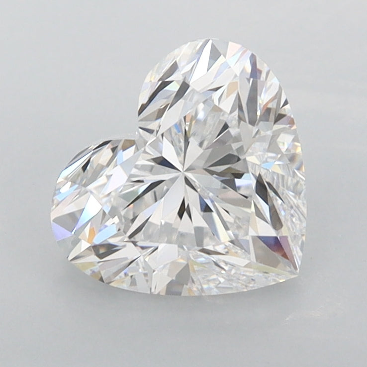 1.47 Carat Heart Shaped, Excellent Cut, D Color, FL Clarity, IGI Certified Lab Grown Diamond