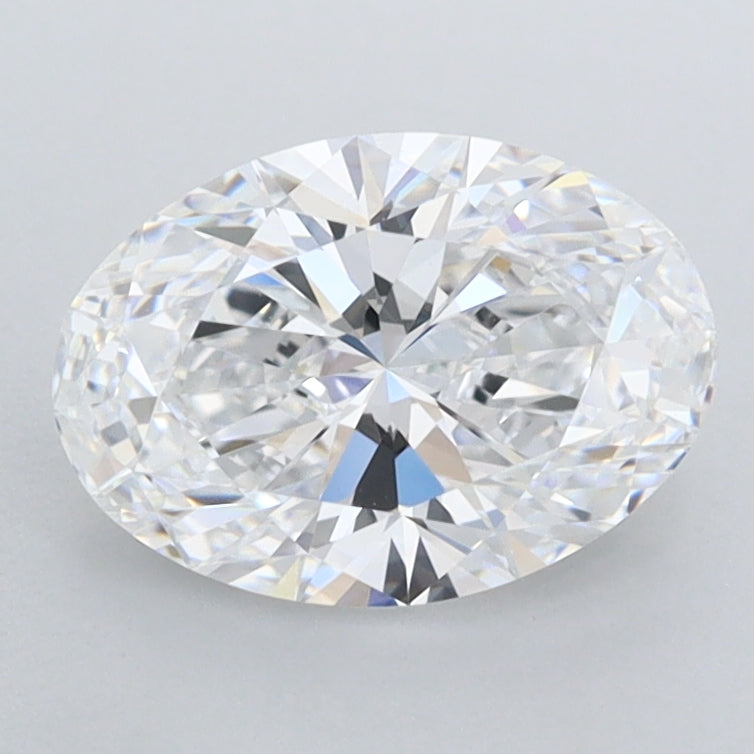 1.54 Carat Oval Shaped, Ideal Cut, D Color, FL Clarity, IGI Certified Lab Grown Diamond