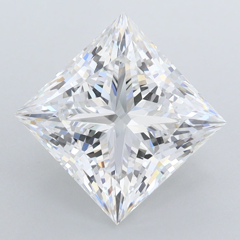 3.32 Carat Princess Shaped, Ideal Cut, E Color, FL Clarity, IGI Certified Lab Grown Diamond