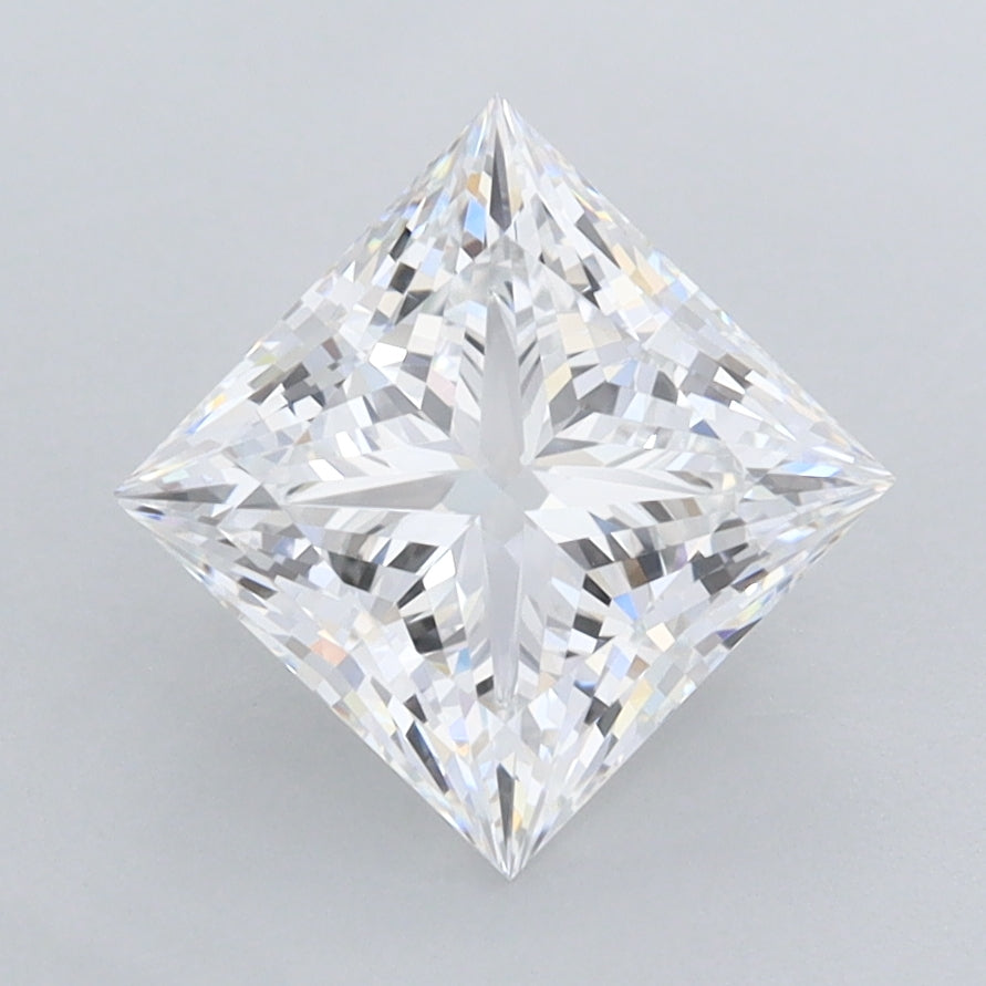 2.08 Carat Princess Shaped, Ideal Cut, D Color, FL Clarity, IGI Certified Lab Grown Diamond