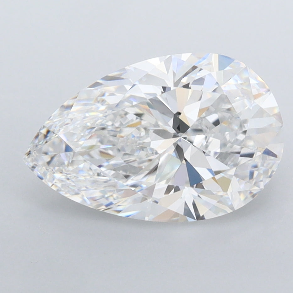 2.30 Carat Pear Shaped, Ideal Cut, D Color, FL Clarity, IGI Certified Lab Grown Diamond