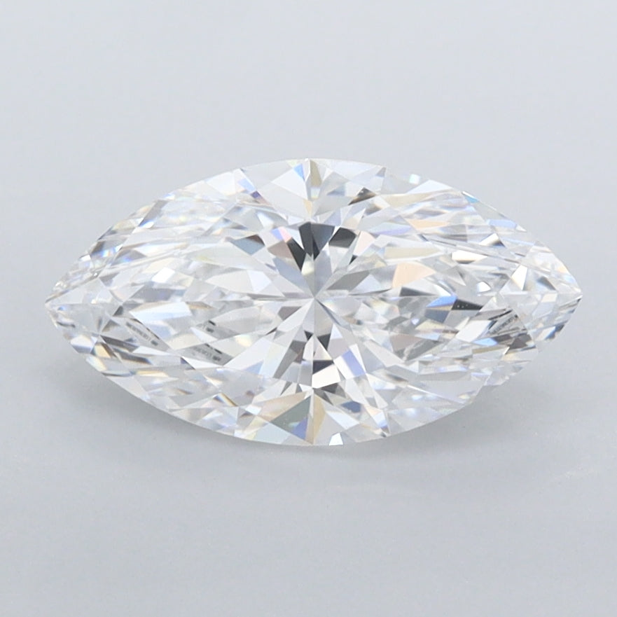1.22 Carat Marquise Shaped, Excellent Cut, D Color, FL Clarity, IGI Certified Lab Grown Diamond
