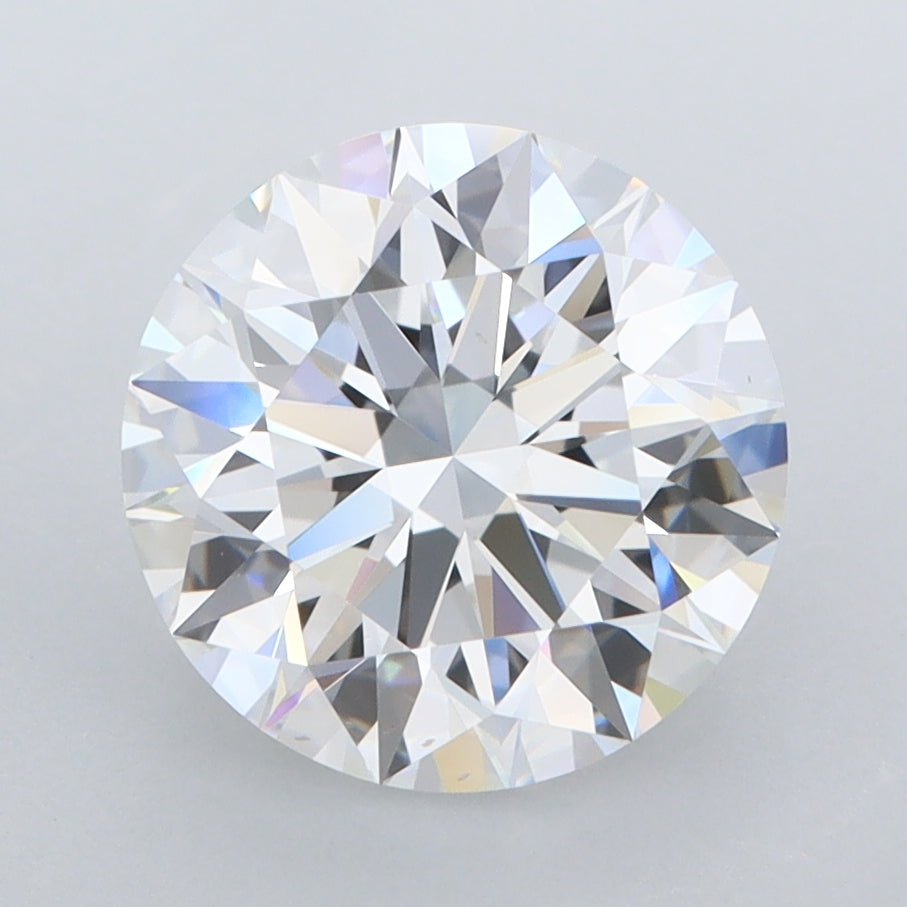 3.05 Carat Round Shaped, Ideal Cut, D Color, FL Clarity, IGI Certified Lab Grown Diamond