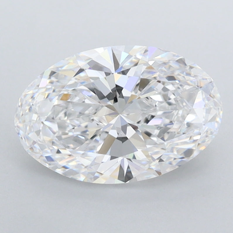 1.56 Carat Oval Shaped, Ideal Cut, D Color, FL Clarity, IGI Certified Lab Grown Diamond