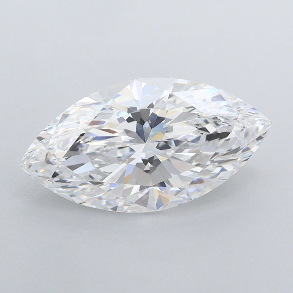 1.51 Carat Marquise Shaped, Ideal Cut, E Color, FL Clarity, IGI Certified Lab Grown Diamond
