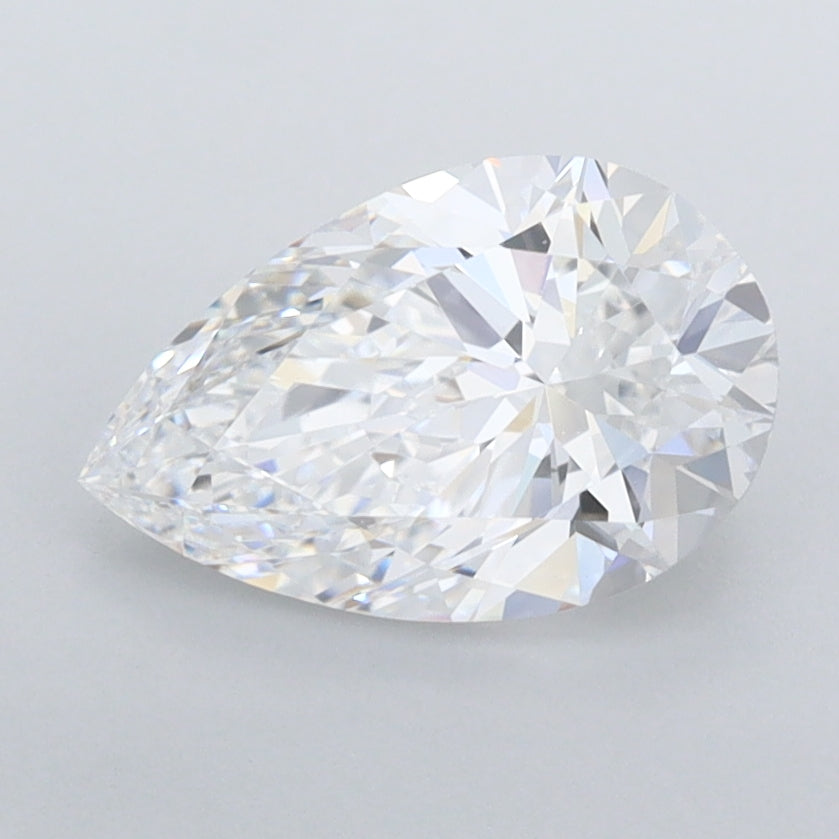 1.44 Carat Pear Shaped, Excellent Cut, D Color, FL Clarity, IGI Certified Lab Grown Diamond