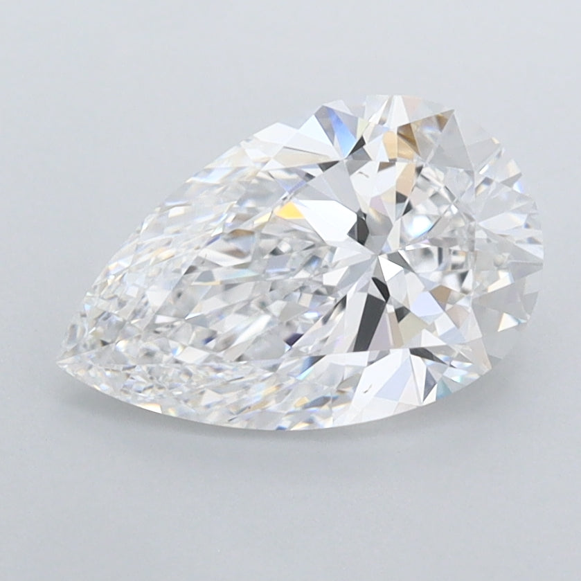 1.43 Carat Pear Shaped, Ideal Cut, D Color, IF Clarity, IGI Certified Lab Grown Diamond