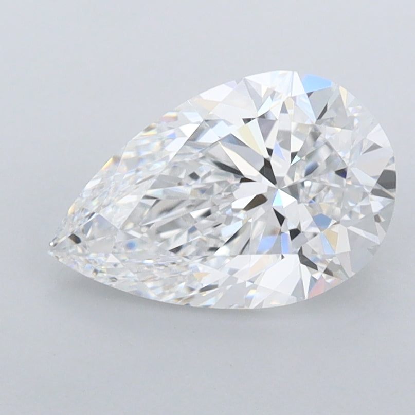 1.45 Carat Pear Shaped, Ideal Cut, D Color, FL Clarity, IGI Certified Lab Grown Diamond