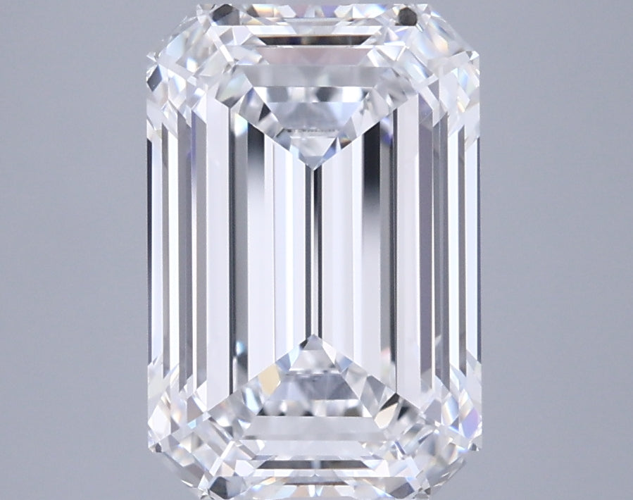 3.52 Carat Emerald Shaped, Ideal Cut, D Color, VVS1 Clarity, IGI Certified Lab Grown Diamond