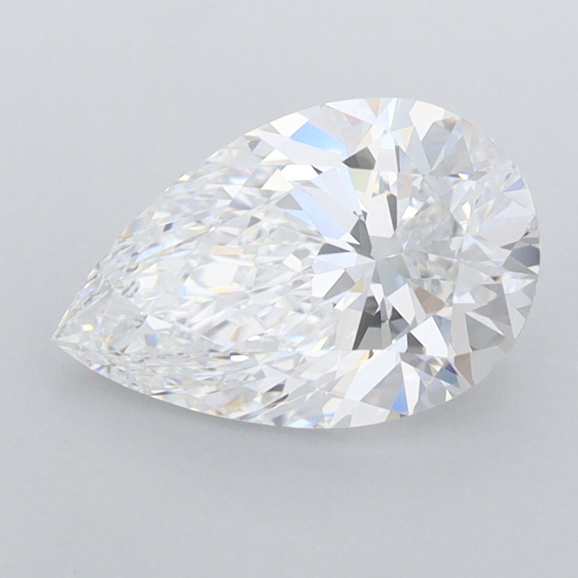 1.63 Carat Pear Shaped, Ideal Cut, E Color, FL Clarity, IGI Certified Lab Grown Diamond