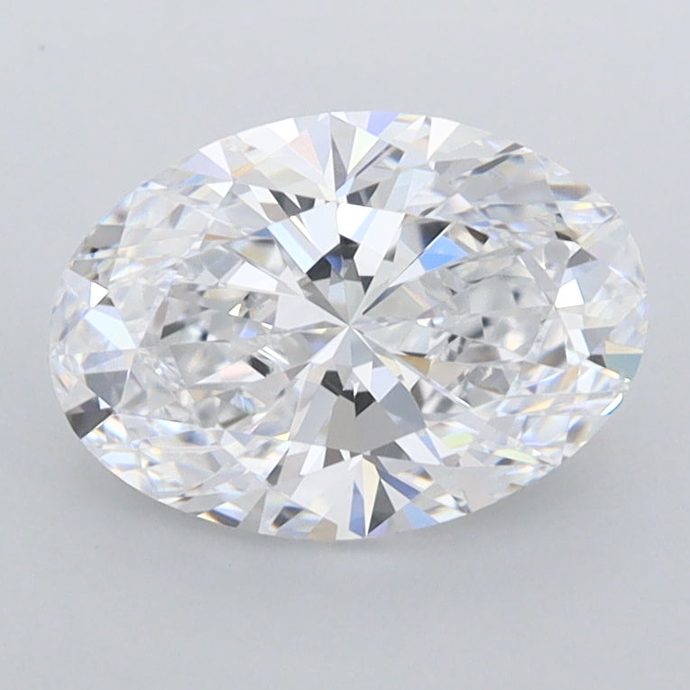 1.57 Carat Oval Shaped, Ideal Cut, D Color, FL Clarity, IGI Certified Lab Grown Diamond