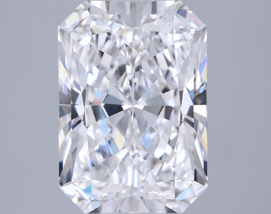 2.15 Carat Radiant Shaped, Ideal Cut, D Color, VVS1 Clarity, IGI Certified Lab Grown Diamond