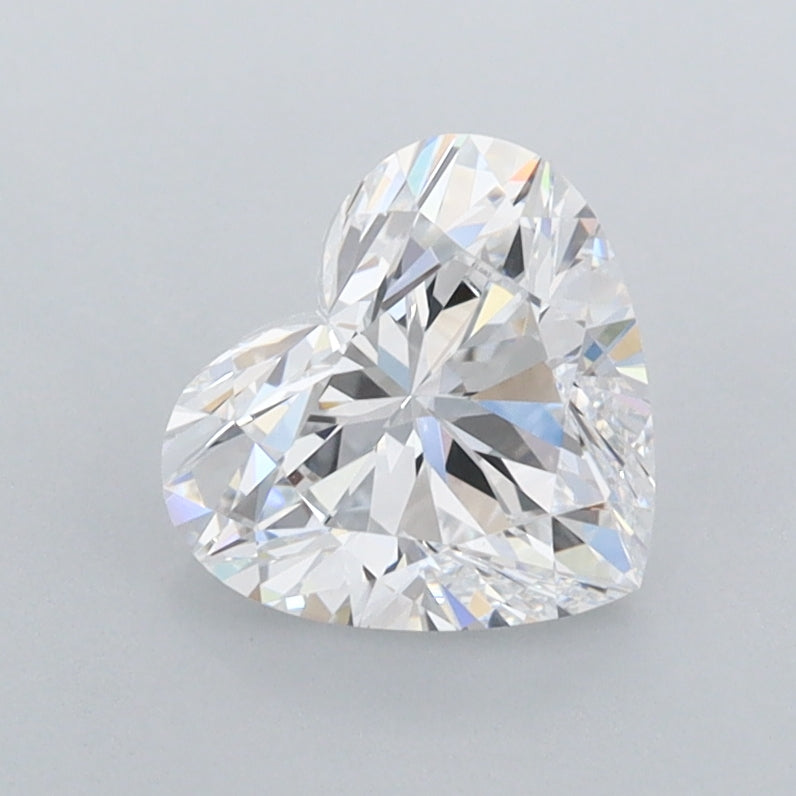 1.28 Carat Heart Shaped, Ideal Cut, D Color, FL Clarity, IGI Certified Lab Grown Diamond