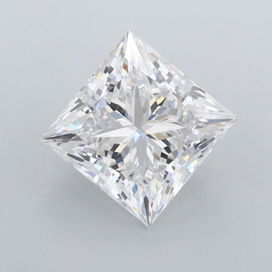 1.75 Carat Princess Shaped, Ideal Cut, D Color, FL Clarity, IGI Certified Lab Grown Diamond