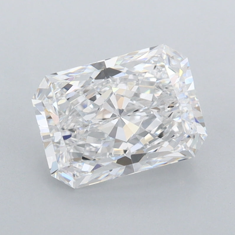 1.37 Carat Radiant Shaped, Ideal Cut, D Color, FL Clarity, IGI Certified Lab Grown Diamond