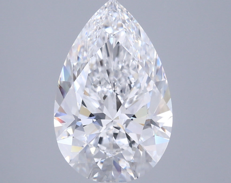 2.61 Carat Pear Shaped, Ideal Cut, D Color, VVS1 Clarity, IGI Certified Lab Grown Diamond
