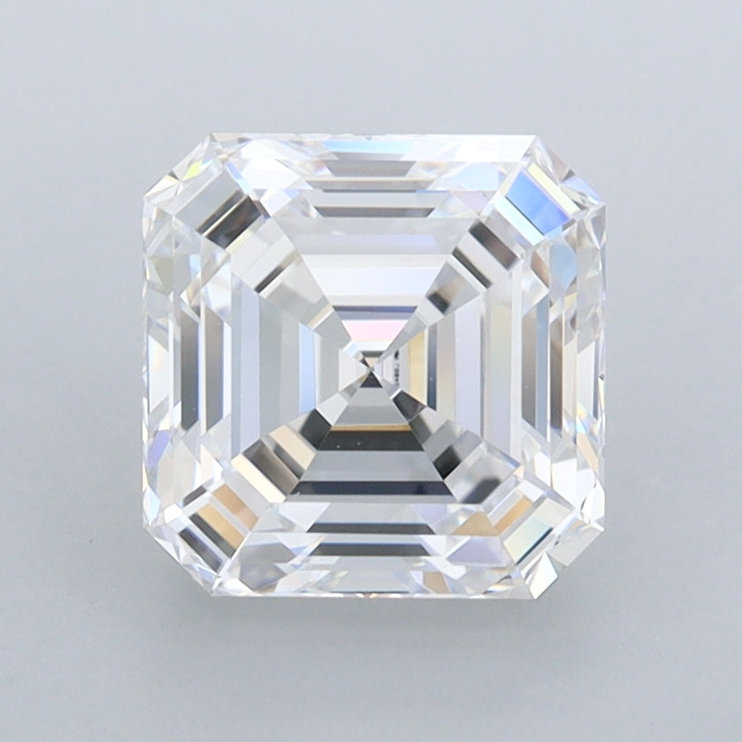 2.28 Carat Asscher Shaped, Ideal Cut, D Color, FL Clarity, IGI Certified Lab Grown Diamond