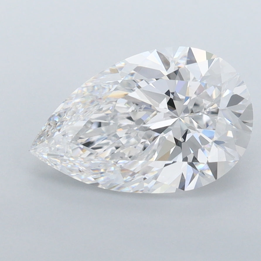 1.99 Carat Pear Shaped, Ideal Cut, D Color, FL Clarity, IGI Certified Lab Grown Diamond
