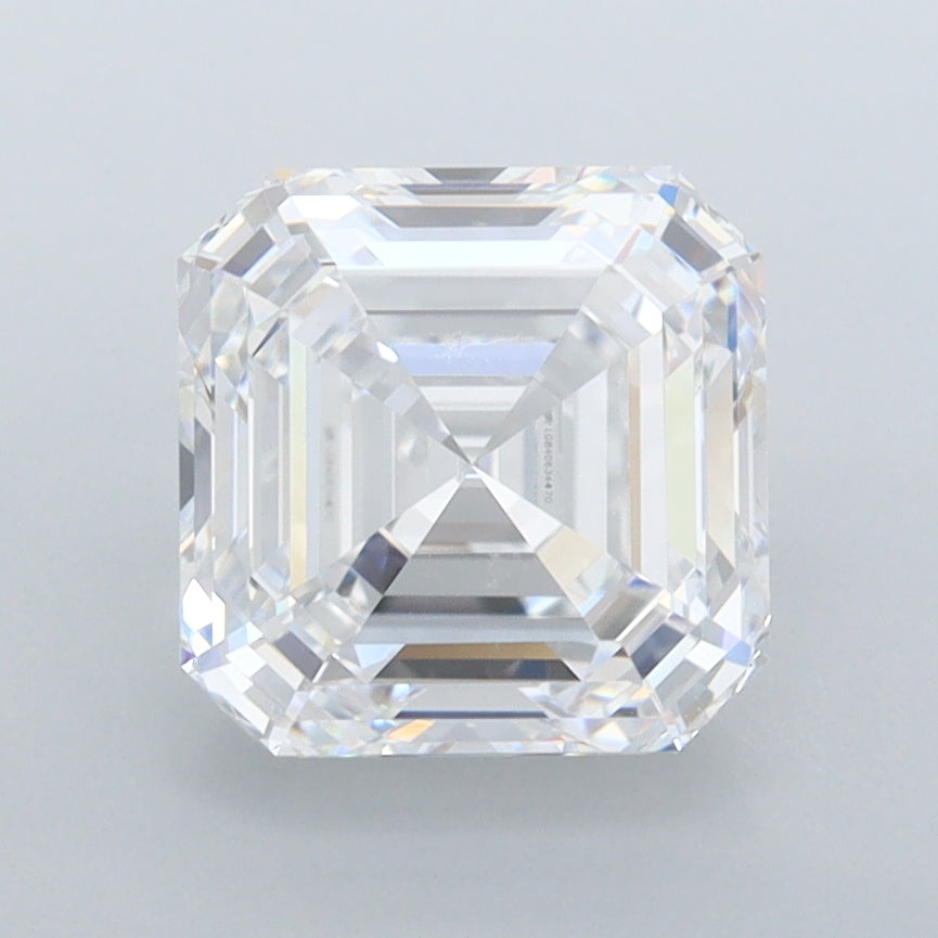 2.62 Carat Asscher Shaped, Ideal Cut, D Color, FL Clarity, IGI Certified Lab Grown Diamond