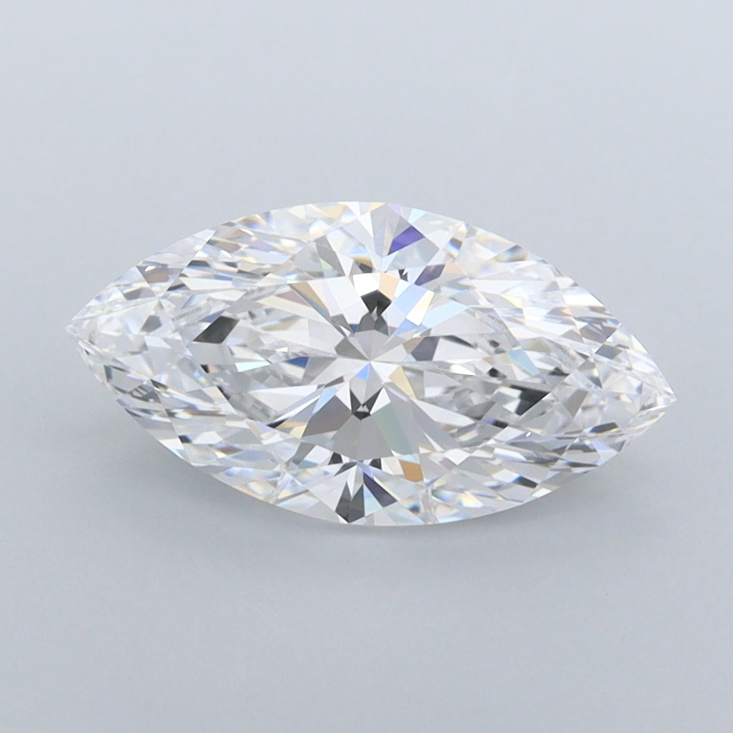 1.93 Carat Marquise Shaped, Ideal Cut, D Color, FL Clarity, IGI Certified Lab Grown Diamond